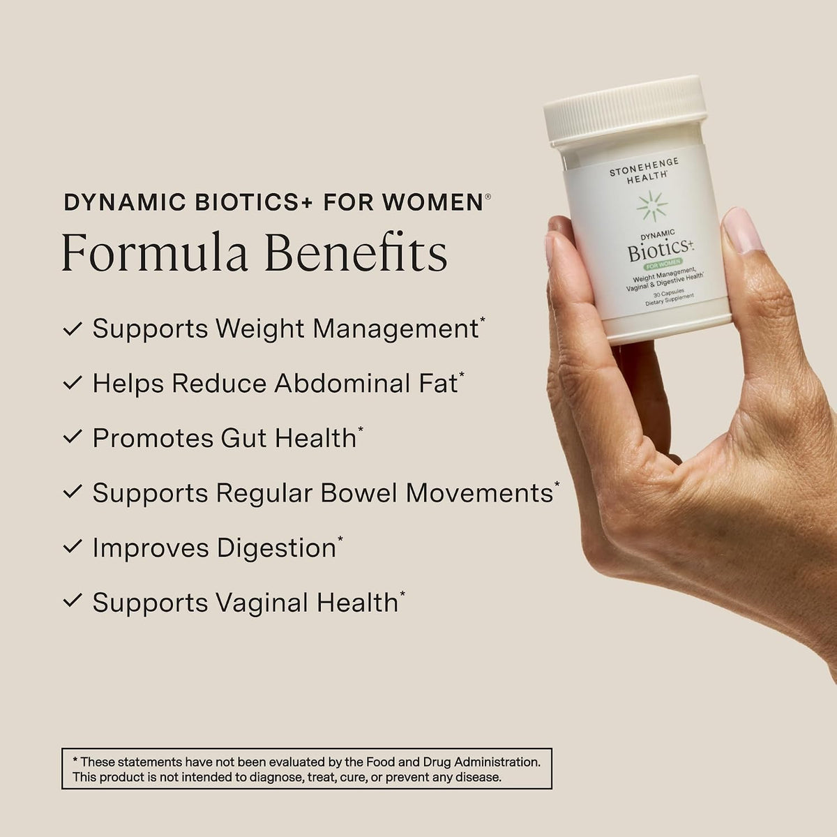 Stonehenge Health Biotics for Women Probiotic 70 Billion CFU, 24 Strains + Prebiotic Fiber, Weight Management, Mood, Digestive, Vaginal & Immune Support, Non-GMO, 30 Delayed-Release Veg Caps (2 Pack)