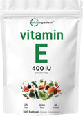 Micro Ingredients Vitamin E 400IU, 300 Softgels | Pure Vitamin E Oil Pills | Antioxidant Supplements for Skin, Face, Heart, & Immune Health | Non-GMO, Gluten Free*