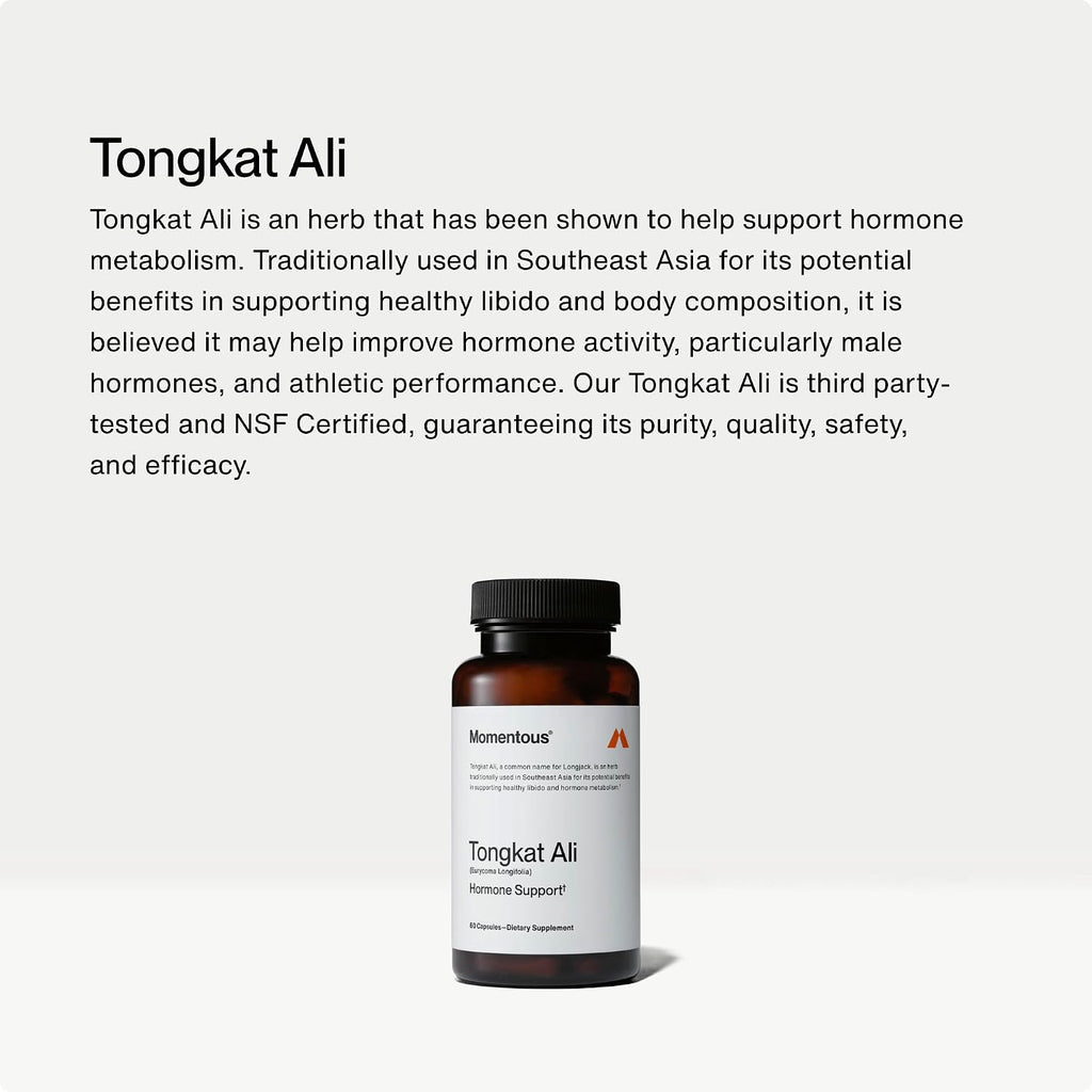 Momentous Magtein Magnesium L-Threonate 145mg, Tongkat Ali for Men and Women Supplement for Health & Wellness, Hormone, Energy & Mood Support - Root Extract Powder, Cognitive Function & Rest Support