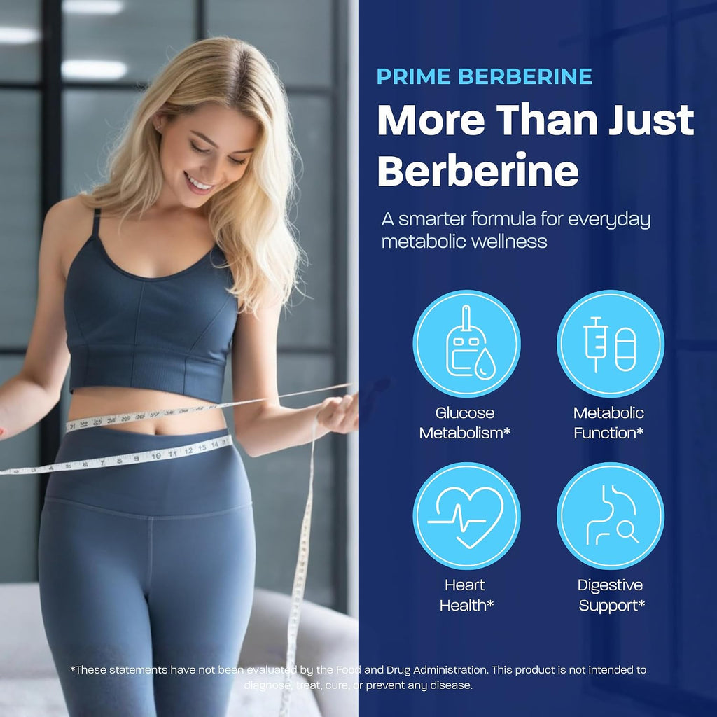 BONE SCIENCE Prime Berberine Phytosome with Berbevis and BioPerine, Metabolic Wellness Support with Ceylon Cinnamon, Banaba, Bitter Melon and Quercetin, Vegetarian Capsules