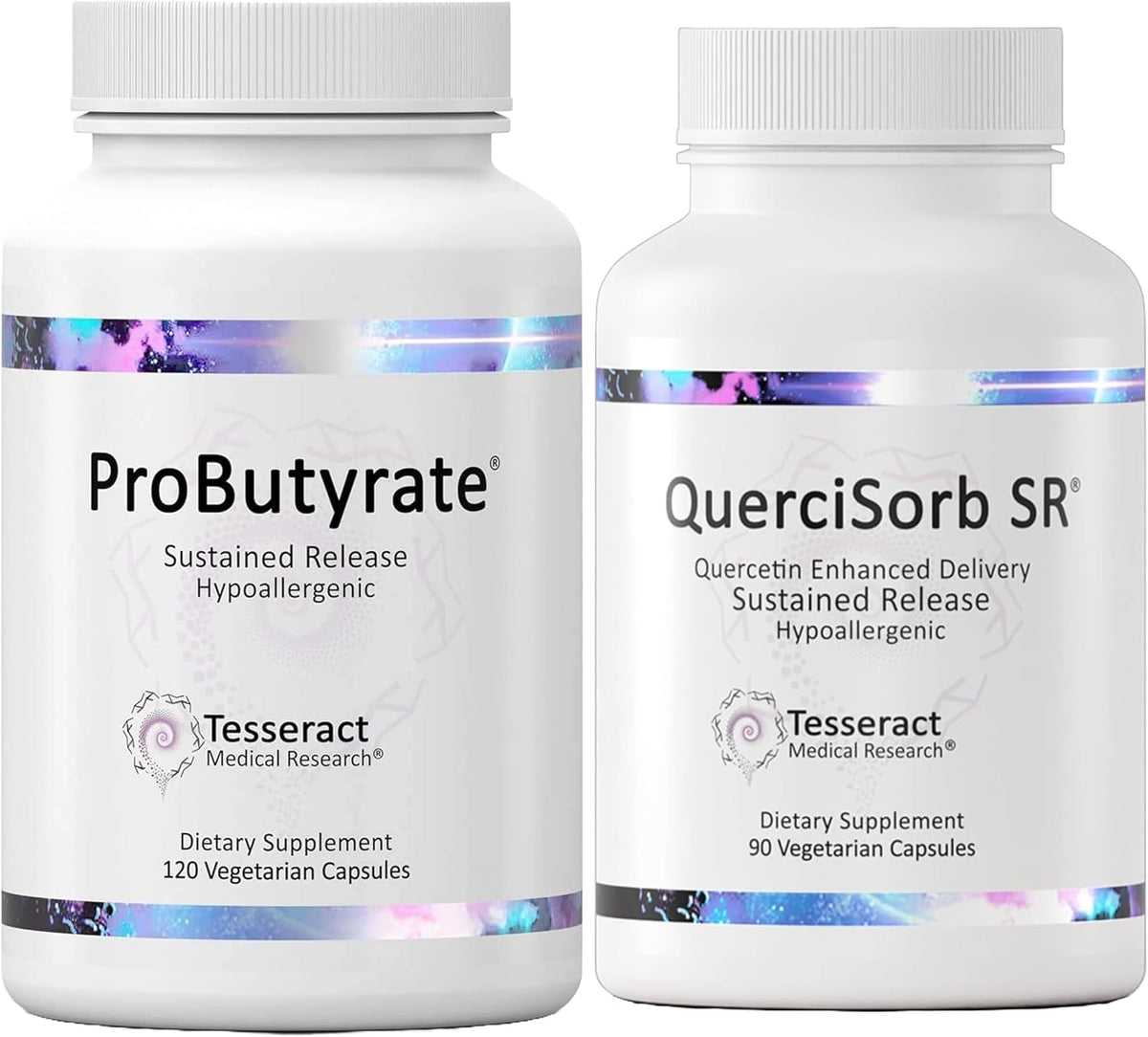 Tesseract Gut & Immune Support Bundle – ProButyrate 600mg & QuerciSorb SR Quercetin 400mg, 120 + 90 Capsules, Gastrointestinal & Immune Health, Hypoallergenic