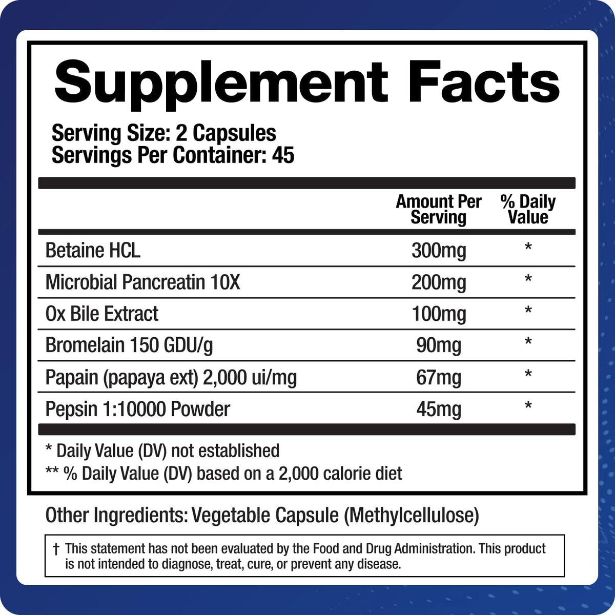 Digestive Enzymes Supplement (90 Capsules) Support Digestion - with Purified Bile, Pancreatin, Plant Enzymes, Ox Bile, Betaine HCL, Support Digestion of Fats Carbohydrates and Proteins