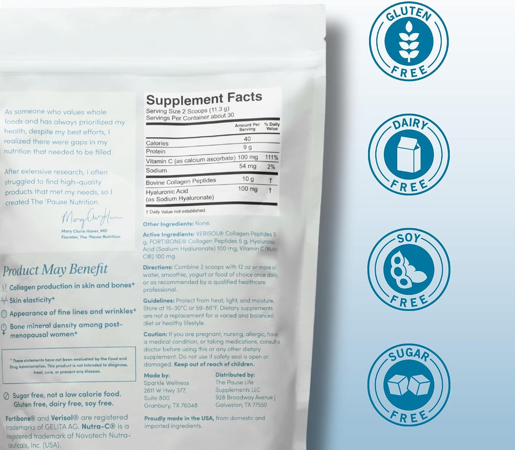 The 'Pause Life Fiber GDX + Skin & Bone Bundle, Fiber & Collagen Powders | Chia, psyllium & ancient grain fiber blend paired with Verisol & Fortibone collagen peptides & hyaluronic acid. Gluten free.