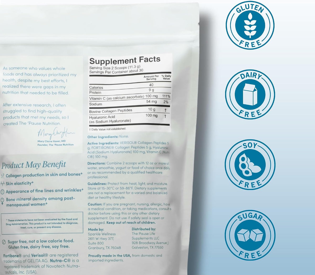 The 'Pause Life Fiber GDX + Skin & Bone Bundle, Fiber & Collagen Powders | Chia, psyllium & ancient grain fiber blend paired with Verisol & Fortibone collagen peptides & hyaluronic acid. Gluten free.