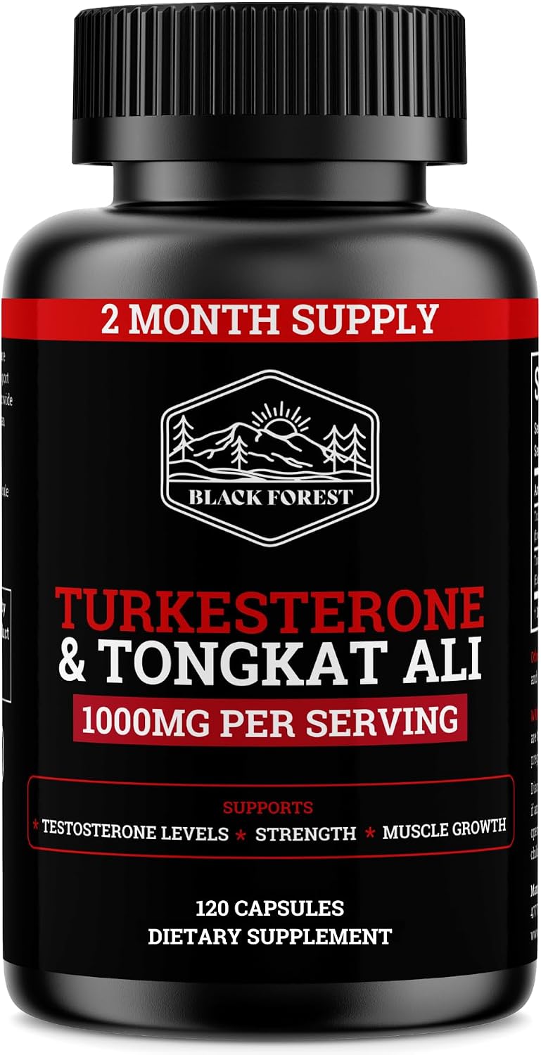 Black Forest Turkesterone Tongkat Ali Supplement 1000mg per Serving (Max Purity 95%) Turkesterone Supplement for Men (Tongkat Ali for Men Longjack 200:1) Similar to Tongkat Ali Fadogia Agrestis