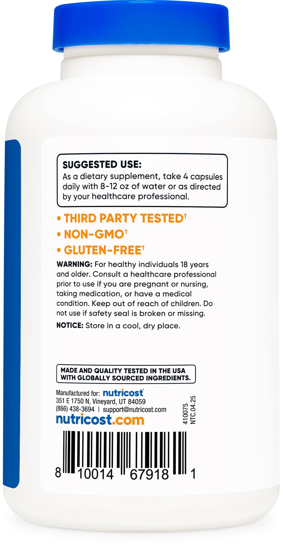 Nutricost D-Aspartic Acid (DAA) Capsules 3000mg Per Serving (180 Capsules) - Non-GMO