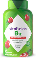 Vitafusion Vitamin B12 Gummies | 3000mcg | 90 Gummy Vitamins | Extra Strength for Women & Men | Cherry Flavor | Gluten and Dairy-Free Supplement