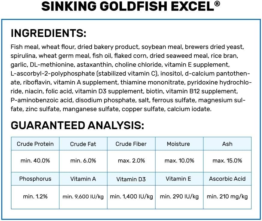 Hikari Sinking Goldfish Excel Fish Food, 3.8 oz. (110g)