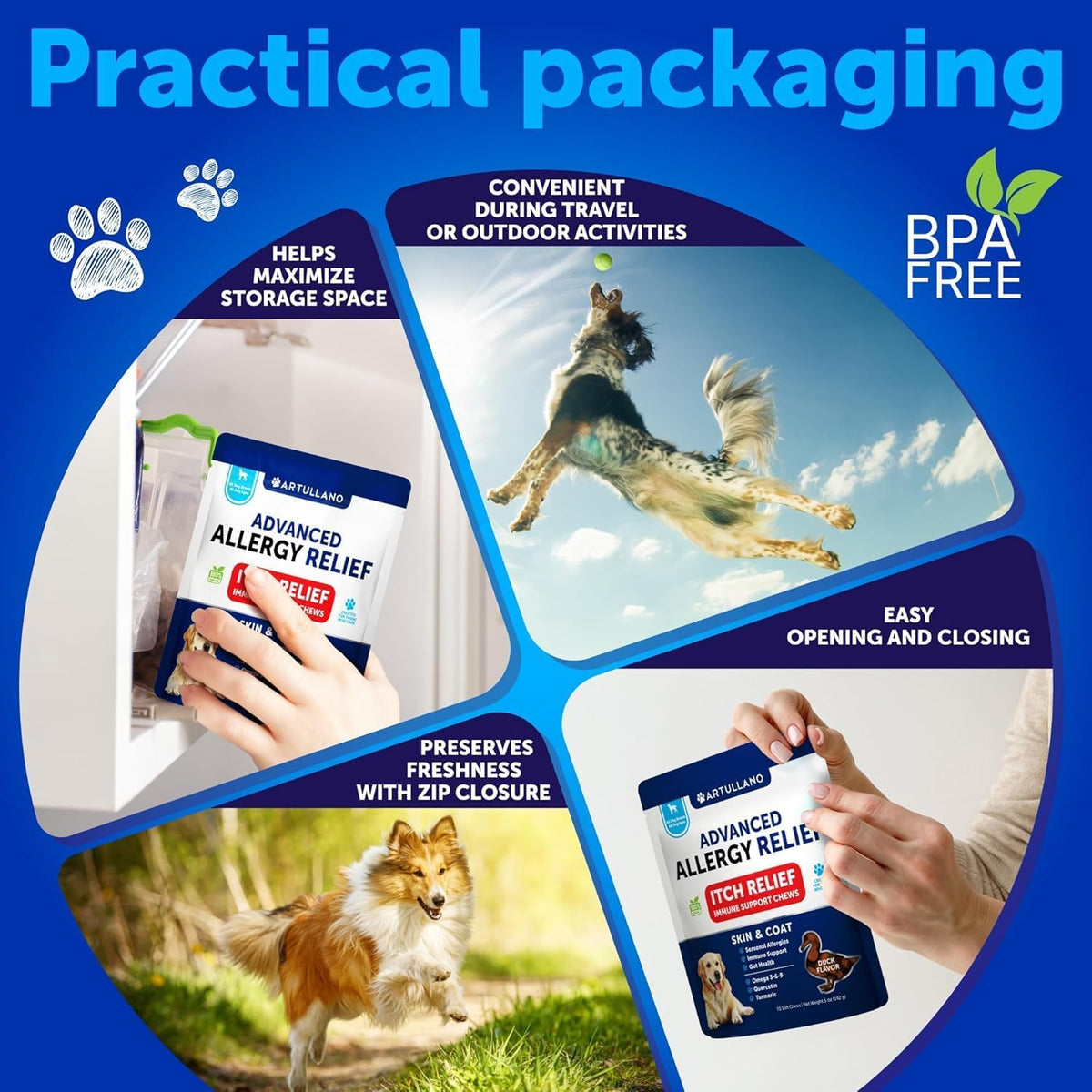 Dog Allergy Relief Chews + Probiotics Bundle - Omega 3 for Skin & Coat, Anti-Itch, Hot Spots Treatment, Immune Support - Probiotics & Prebiotics for Gut Health, Yeast Balance