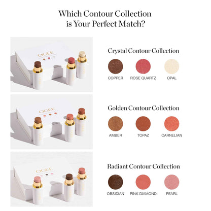 Ogee Face Stick Trio - Golden Contour Stick Makeup Collection - Certified Organic Bronzer, Blush Stick, and Highlighter Stick for a Flawless Look