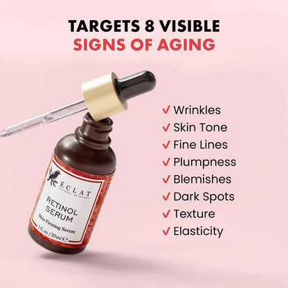 Eclat Skincare Renewing Retinol Serum for Face - Anti Aging Serum with Hyaluronic Acid & Aloe Vera – Hydrates and Improves the Signs of Aging