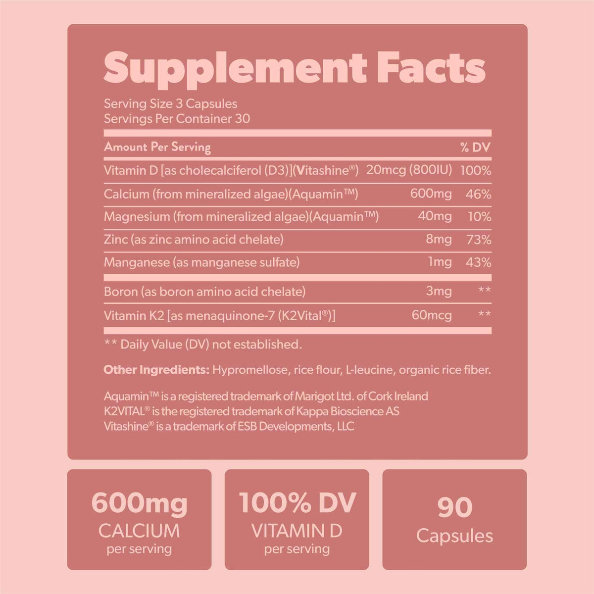 sapling Calcium Supplement - Whole Food with Vitamin K2 & D3, Magnesium, Zinc, Boron, Mineral Complex. Sourced Sustainably from Red Algae. for Bone Strength