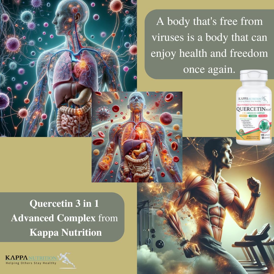 QUERCETIN PLUS, Quercetin 1,000mg, Bromelain 500mg and Vitamin C 1,000mg, (120 Capsules), 3 in 1 from Bioflavonoids, Supports Immune, Cardiovascular & Respiratory Health, Seasonal Allergy Relief.