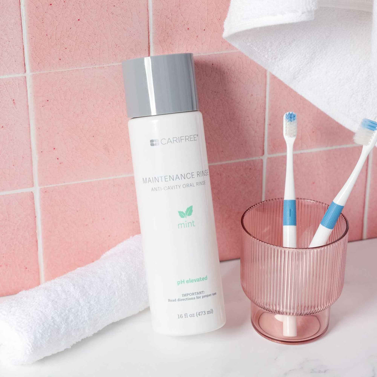 CariFree Maintenance Rinse, Mint Flavored, Anti-Cavity Fluoride Mouthwash, Dentist Recommended, Prevents Oral Decay, Freshens Breath, Alcohol-Free,