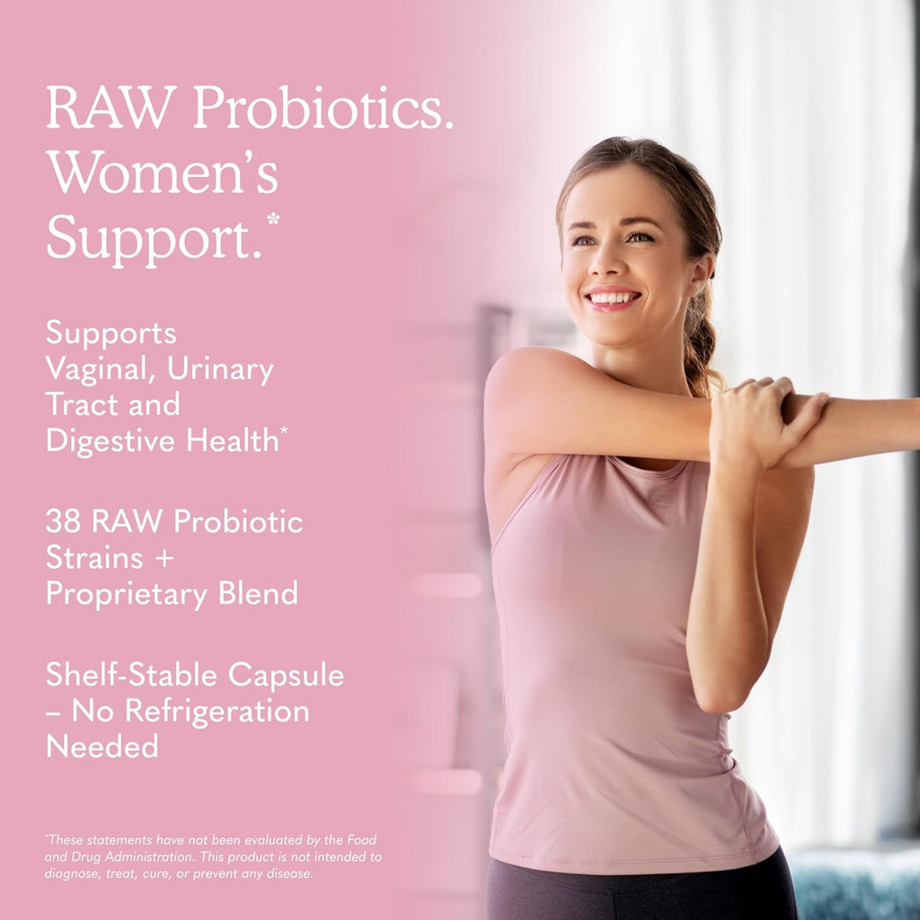 Garden of Life Raw Probiotics for Women's Vaginal Care with Acidophilus, Shelf Stable Probiotic Promotes Yeast Balance, Vaginal, Urinary Tract Health, 30 Vegetarian Capsules | 38 Probiotic Strains, Supports Vaginal & Urinary Tract Health, Vegetarian, Shel