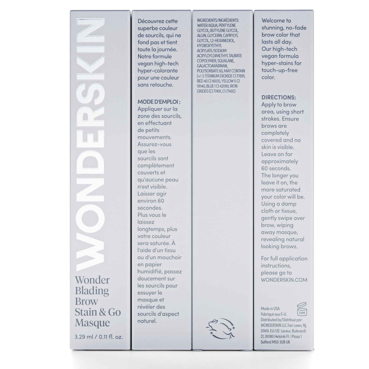 Wonderskin Wonder Blading Brow Stain & Go Masque - Long Lasting Eye Brow Tint, Transfer Proof and Smudge Proof Eyebrow Tint Stain (Dark Brunette)