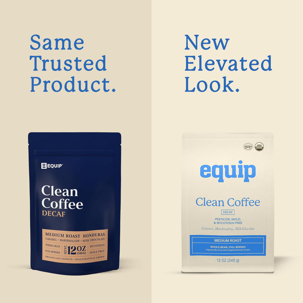 Equip Foods Clean Coffee | Gold Standard, Certified Organic, Fair Trade, Regenerative | Medium Roast, Whole Bean, Nicaragua | Brown Sugar+Chocolate+Citrus