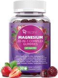 Migcopat Magnesium Complex 20 in 1 Magnesium Gummies with Glycinate Citrate Malate Taurate - Ashwagandha, L-Theanine, D3&Zinc for Relaxation, Sleep, Muscle&Heart Support, Strawberry, 60 Cts