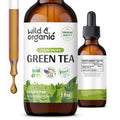 Wild & Organic Green Tea Extract Liquid Drops - Antioxidant Support - Pure Green Tea Supplement - 84-Day Supply - Vegan, Sugar & Alcohol-Free Camellia Sinensis Tincture - 4 fl oz