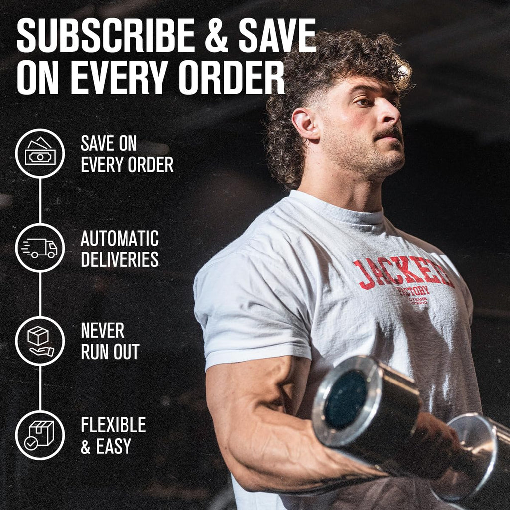 Jacked Factory NITROSURGE Shred Pre Workout Supplement - Energy Booster, Instant Strength Gains, Sharp Focus, Powerful Pumps - Nitric Oxide Booster & PreWorkout Powder - 30Sv, Fruit Punch