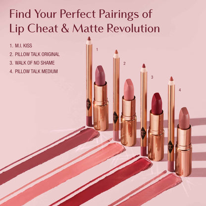 Charlotte Tilbury Lip Cheat Lip Liner Pencil - Creamy Fuller-Looking Lip Pencil with Jojoba Oil & Hyaluronic Acid - Waterproof, Smudge-Proof & Transfer-Proof - 6H Wear - Pillow Talk Medium