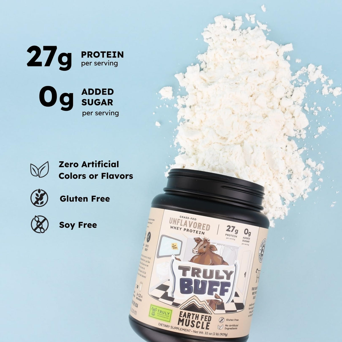Earth Fed Muscle Whey Back Vanilla Irish Grass Fed Whey Protein Isolate | 25g protein per scoop, Third-Party Certified. Smooth vanilla, zero artificial sweeteners. Cold-processed in Ireland.