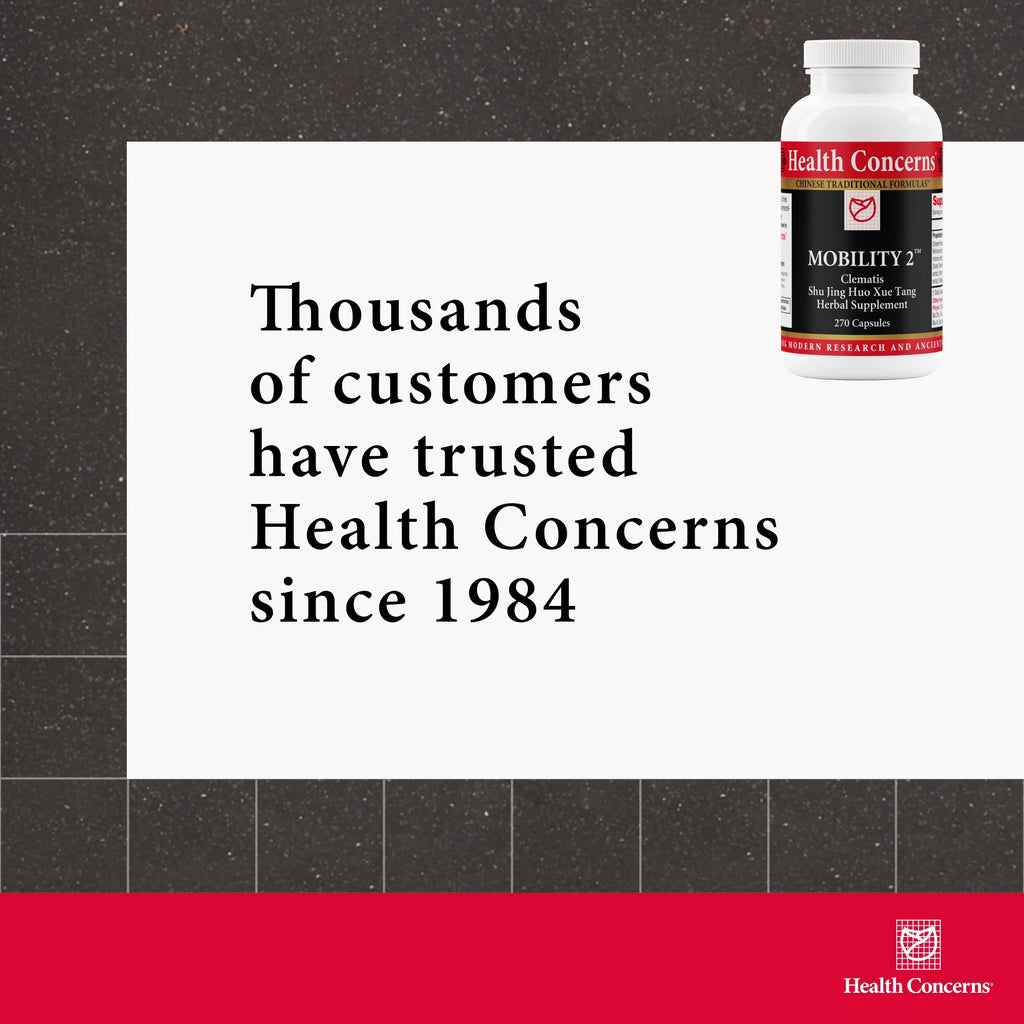 Health Concerns Mobility 2 – Joint Health Support Supplement for Men & Women – Chinese Herbal Circulation Support – Natural Joint & Muscle Aid – Herbal Extracts – 90 Capsules