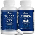 VivoNu TUDCA 675mg + NAC 375mg Supplement Complex Capsules, Powerful TUDCA Bile Salt + N Acetyl Cysteine, Antioxidant Supplements for Liver & Lung& Gallbladder Cleanse, Digestion - 180 Capsules