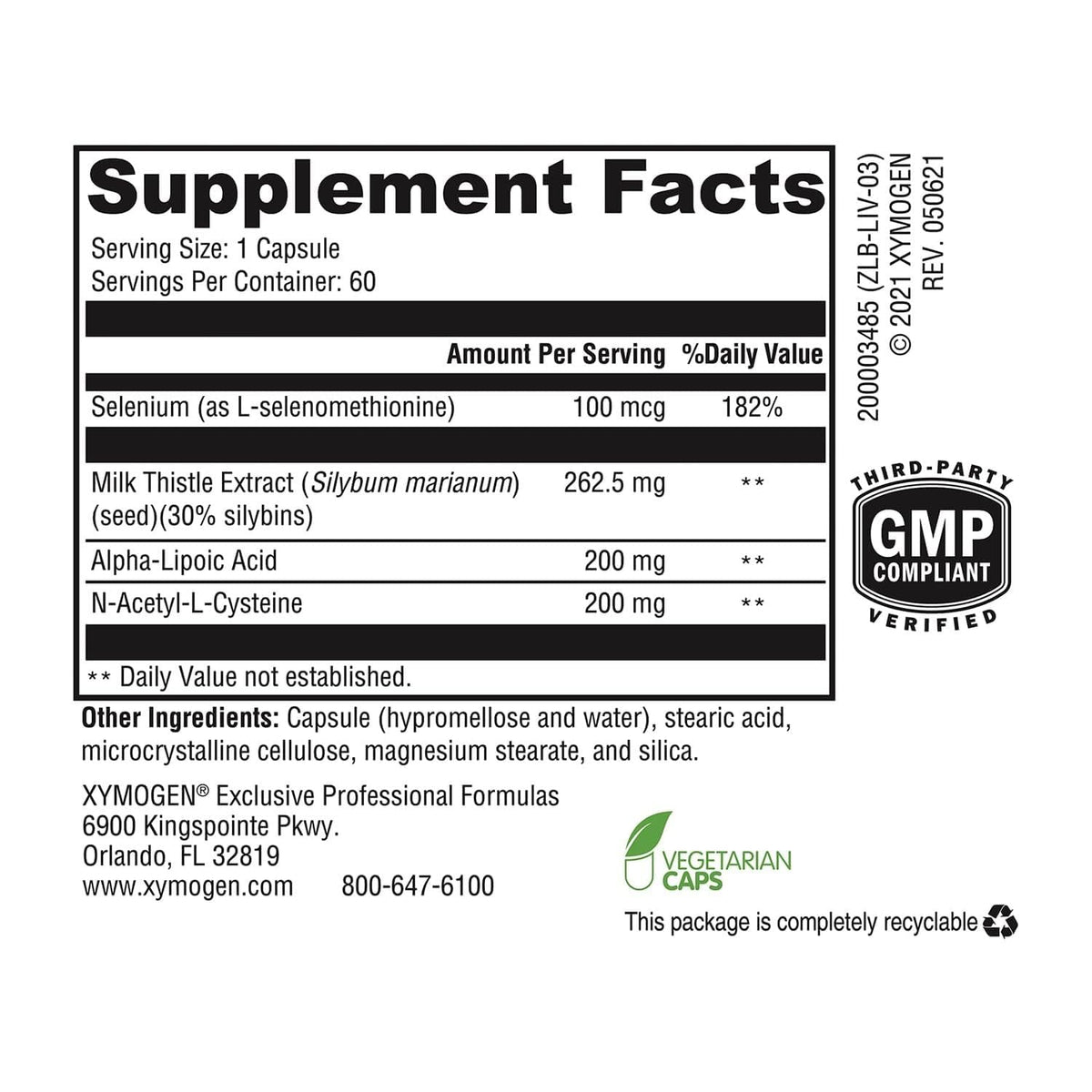 supplement products​XYMOGEN Liver Protect - Liver Health & Antioxidant Support Supplement* - Milk Thistle, Alpha-Lipoic Acid, NAC & Selenium - JerryCherryUSA