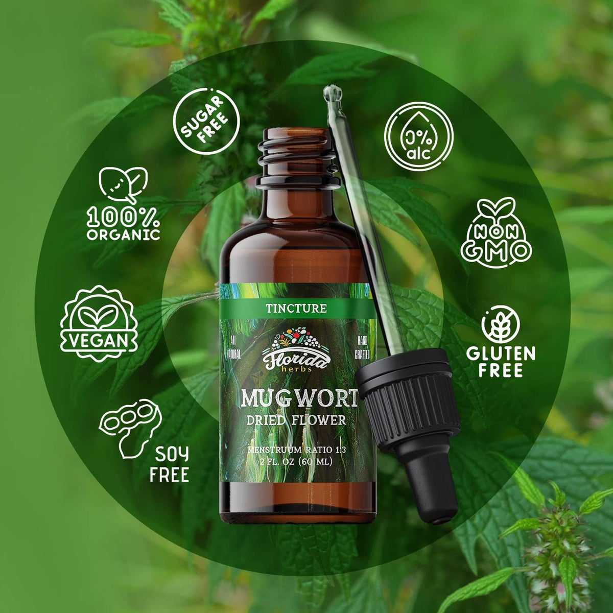 Mugwort Extract Liquid Drops – Organic Relaxation, Sleep Support Drops – Natural Mugwort Tincture - Made in USA - 2 Fl Oz