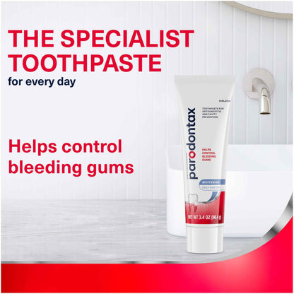 Parodontax Teeth Whitening Toothpaste To Help Bleeding Gums, Gum Toothpaste For Gum Health, 3.4 Oz x 3