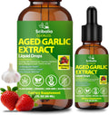 Aged Garlic Extract Liquid Drops, Odorless Garlic Supplement with CoQ10 Cayenne Hawthorn Berry Nattokinase Omega-3 Vitamin B6 & B12 for Heart Immune Health Support, Grown Allium Sativum Bulb