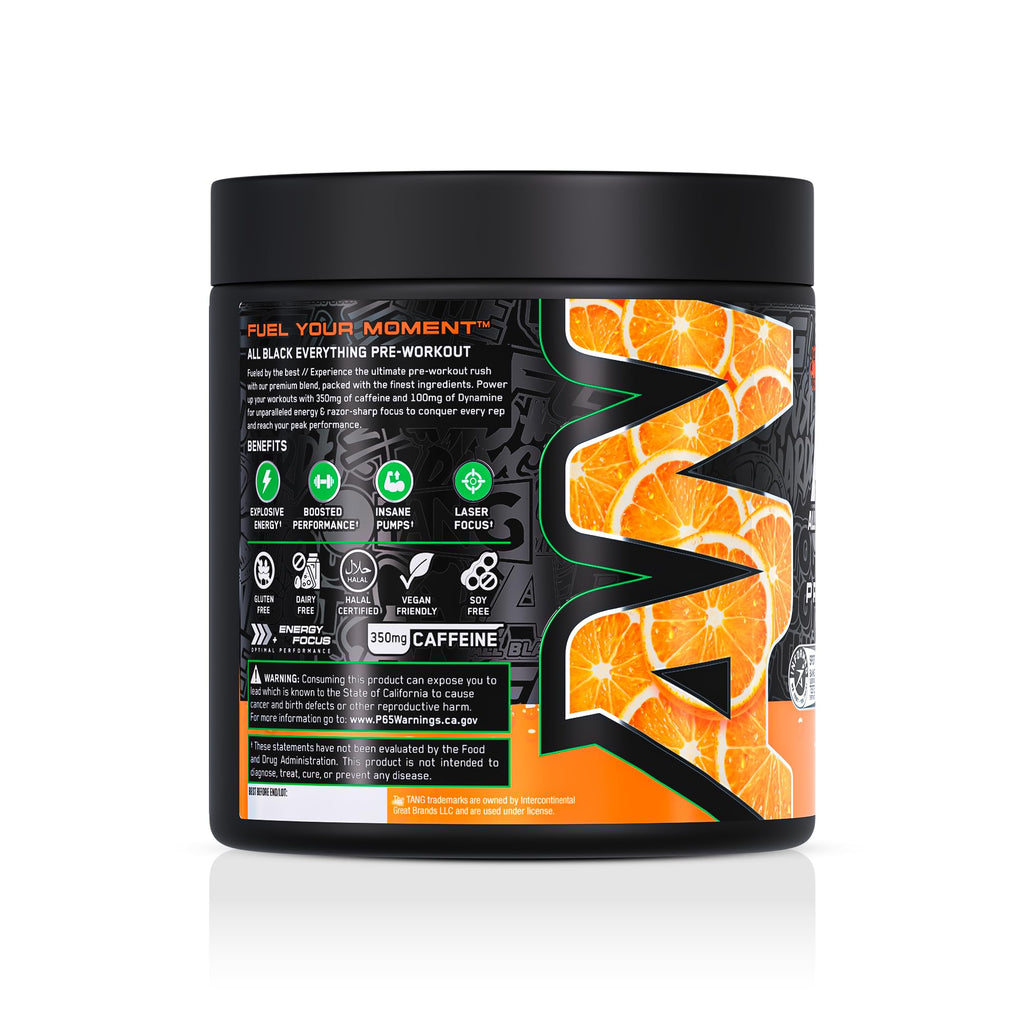 All Black Everything Pre-Workout Powder | Preworkout Energy Drink Mix | 350mg Caffeine | Beta Alanine & Citrulline | Energy Supplement for Men & Women | Baddy Berry | 30 Servings