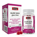 Swisse Glow Skin Glam Bites – Collagen Peptides, Hyaluronic Acid & Sea Moss – Supports Skin Elasticity & Hydration – Zero Sugar Gummies for Adults – Blueberry Lavender Flavor, 60 Count