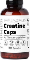 Santa Cruz Paleo Creatine Capsules, Supports Muscle Growth & Energy, Gluten Free, Keto, Sugar Free, Paleo, No Fillers or Additives, Creatine Monohydrate Pills, 2500mg, 100 Servings, 300 Capsules