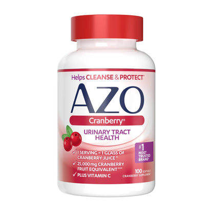 AZO Bladder Control with Go-Less Daily Supplement | Helps Reduce Occasional Urgency & Leakage | 54 Count Cranberry Urinary Tract Health | 100 Softgels AZOBuy Supplements Australia
