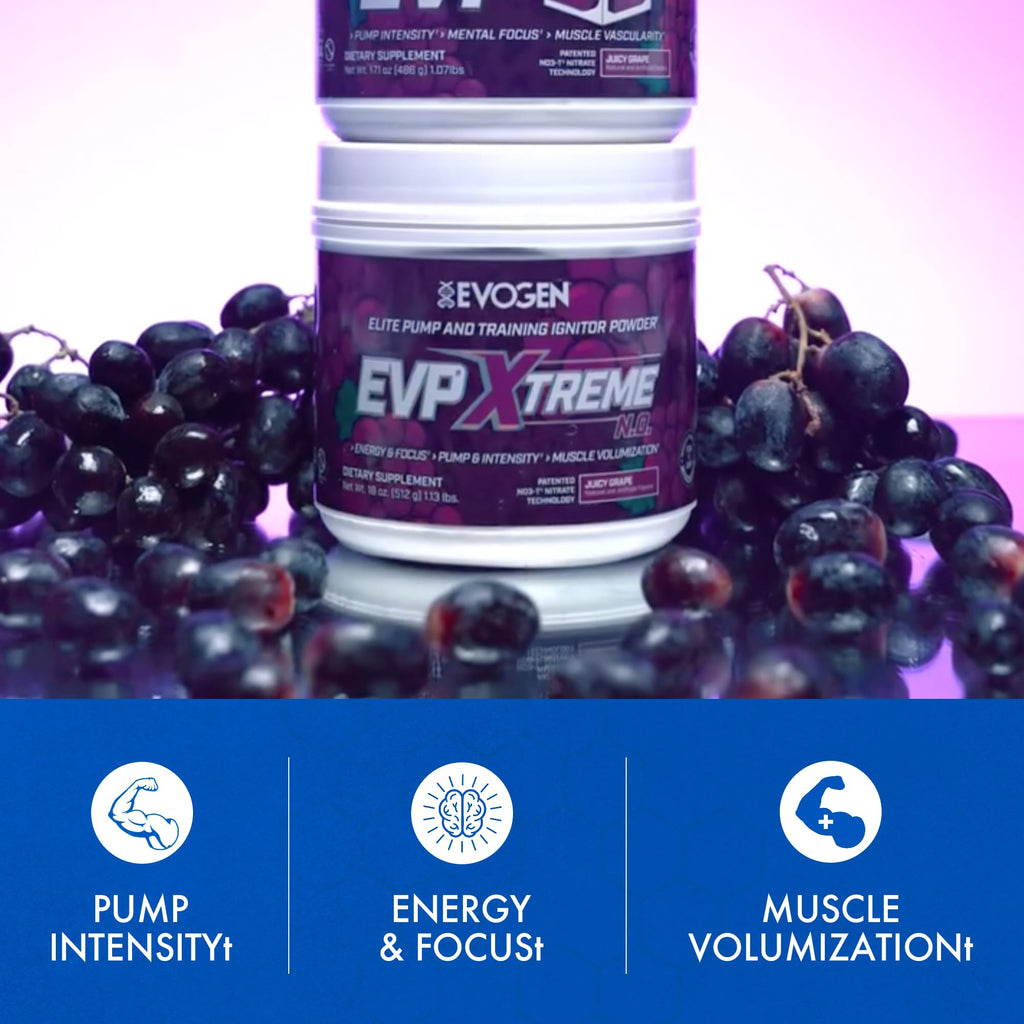 Evogen EVP Xtreme NO Pre-Workout for Men & Women | Sour Candy | 40 Servings | Arginine nitrate, L-citrulline, beta-alanine, creatine and coconut water; caffeine and yohimbe for energy and pumps