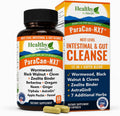 12-in-1 Parasite & Candida Cleanse Support for Adult Humans with Zeolite Binder | Wormwood Black Walnut Cloves Berberine Ginger Neem Oregano Triphala Apple Pectin Fennel Seed AstraGin | 60 Capsules