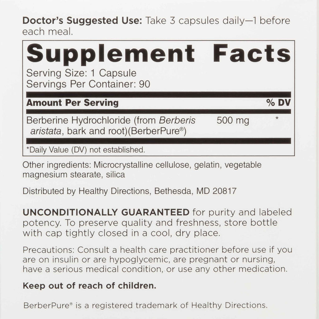 DOCTORS' PREFERRED Clinical Grade Berberine Supplement, 90 Capsules | Berberine supplement