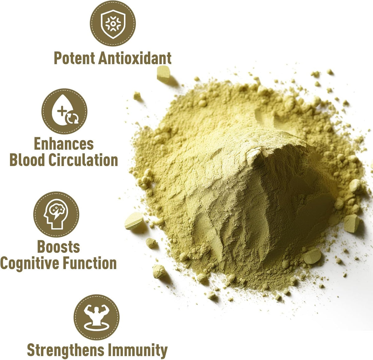 UNLEASH'D ORGANIC Organic Ginkgo Biloba Powder 16 oz, 100% Pure, Vegan, Raw, Non-GMO, Nutrient-Rich Superfood