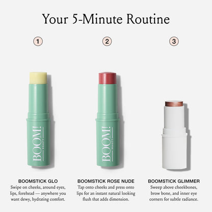 supplement products​Boomstick Trio ® Rose Nude 3 Pack Cream Blush Makeup - Rose Nude Blush Stick, Highlighter Stick & Moisturizer for Cheeks, Eyes & Lips - Boom Sticks by Cindy Joseph for Older Women - JerryCherryUSA