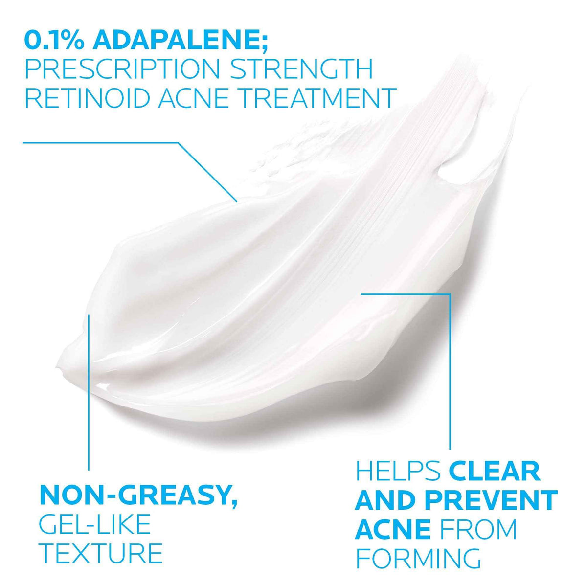 La Roche-Posay Effaclar Adapalene Gel 0.1% Acne Treatment, Retinoid Cream, Acne Medication Gel for Blackheads & Whiteheads, Oil Free, Helps Clear
