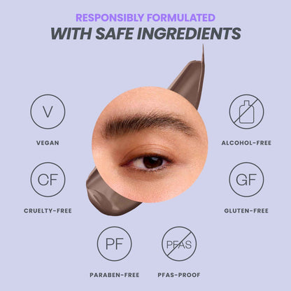 Wonderskin Wonder Blading Brow Stain & Go Masque - Long Lasting Eye Brow Tint, Transfer Proof and Smudge Proof Eyebrow Tint Stain (Dark Brunette)