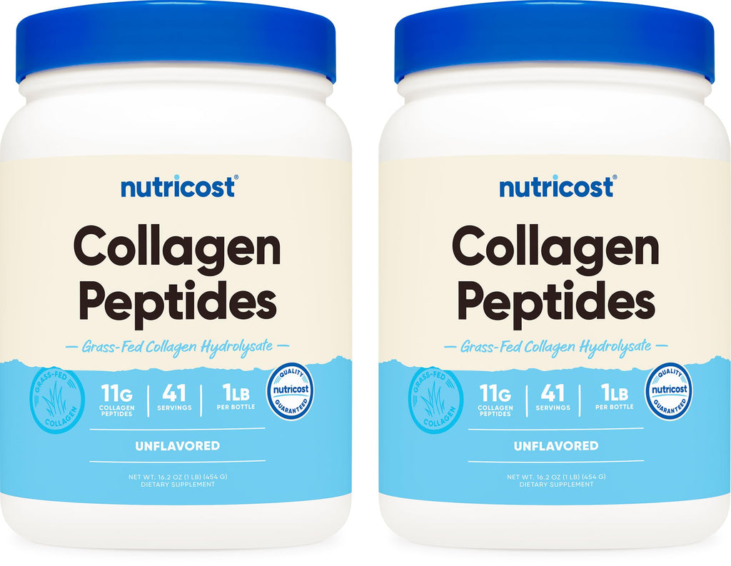 Nutricost Collagen Peptides Powder 1LB (454 G) - Grass Fed Bovine Collagen Hydrolysate (Unflavored)