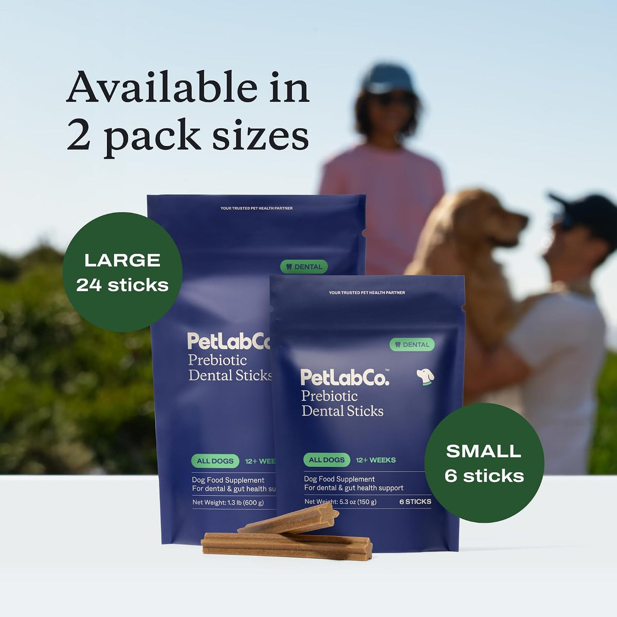 PetLab Co. Dental Sticks – Dog Dental Chews -Target Plaque & Tartar Build-Up at The Source - Designed to Maintain Your Dog’s Oral Health, Keep Breath Fresh and Provide Digestive Help (24 Sticks) | Ridged texture with chicory root prebiotic and peppermint