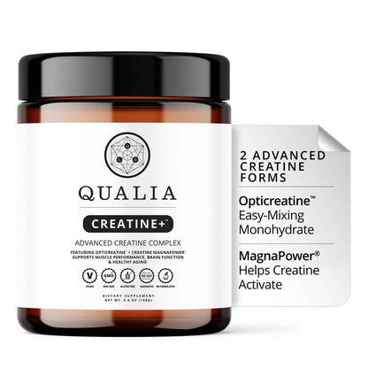 Qualia Creatine | Advanced Creatine Complex | 2 Sources + Magnesium | Optimized Absorption | Muscle Performance, Brain Function, & Healthy Aging (30 Servings)