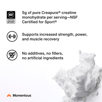 supplement products​Momentous Creatine Lemon Monohydrate Powder - Creatine Powder - Supports Strength, Lean Muscle, & Recovery for Men & Women - NSF Certified for Sport - 6.49 g per Serving - 15 Servings - JerryCherryUSA