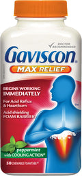 Gaviscon Max Peppermint Tablet, 50 Count