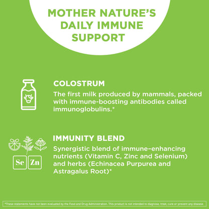 Vital Vitamins Colostrum Supplement - Vitamin C, Zinc, & Selenium - from First Milking - Standardized to Contain 10% IgG Immunoglobulins - Grass-Fed American Cows - 60 Capsules