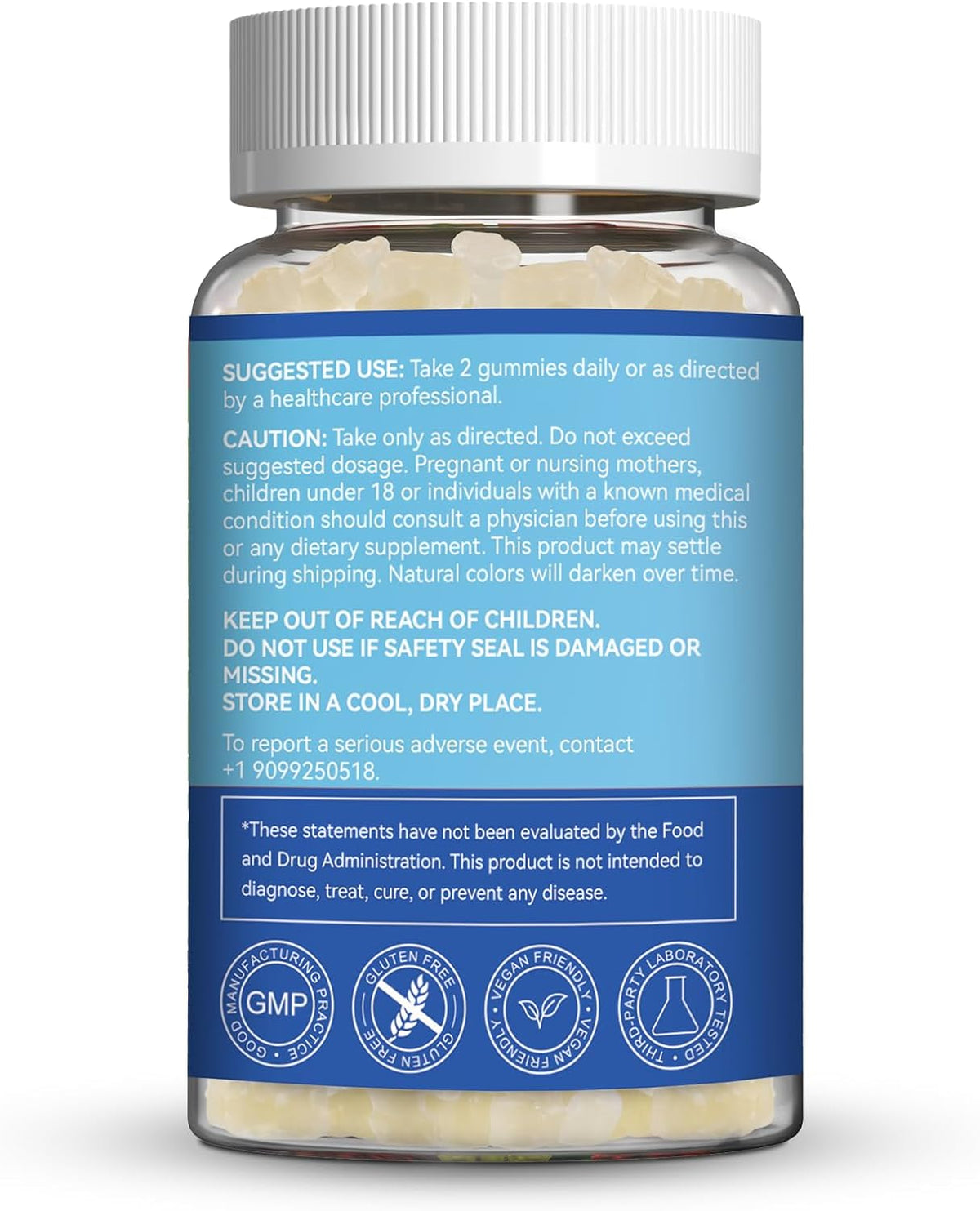 L-Lysine 1000mg Gummies, Chewable Lysine Supplement for Adults | Lysine Gummies for Immune Support, Collagen Formation Support, Vegan, Gluten Free - 60 Counts